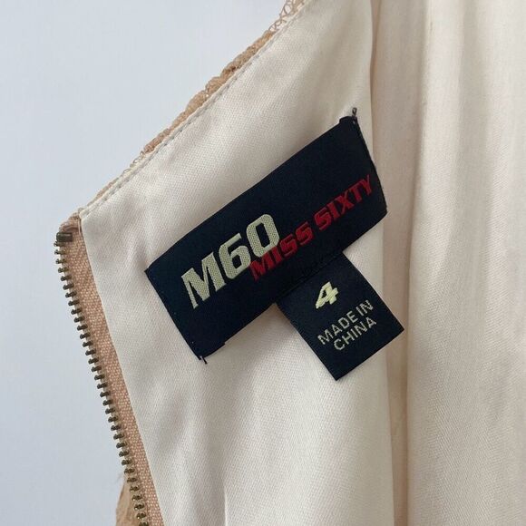 MISS SIXTY M60 Lace Overlay‎ Fit & Flare Dress Knee Length Pretty Dress Peach 4 - Picture 12 of 14